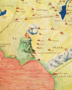 Der Berg Sinai und das Rote Meer, aus einem Atlas der Welt in 33 Karten, Venedig, 1. September 1553 (Detail)